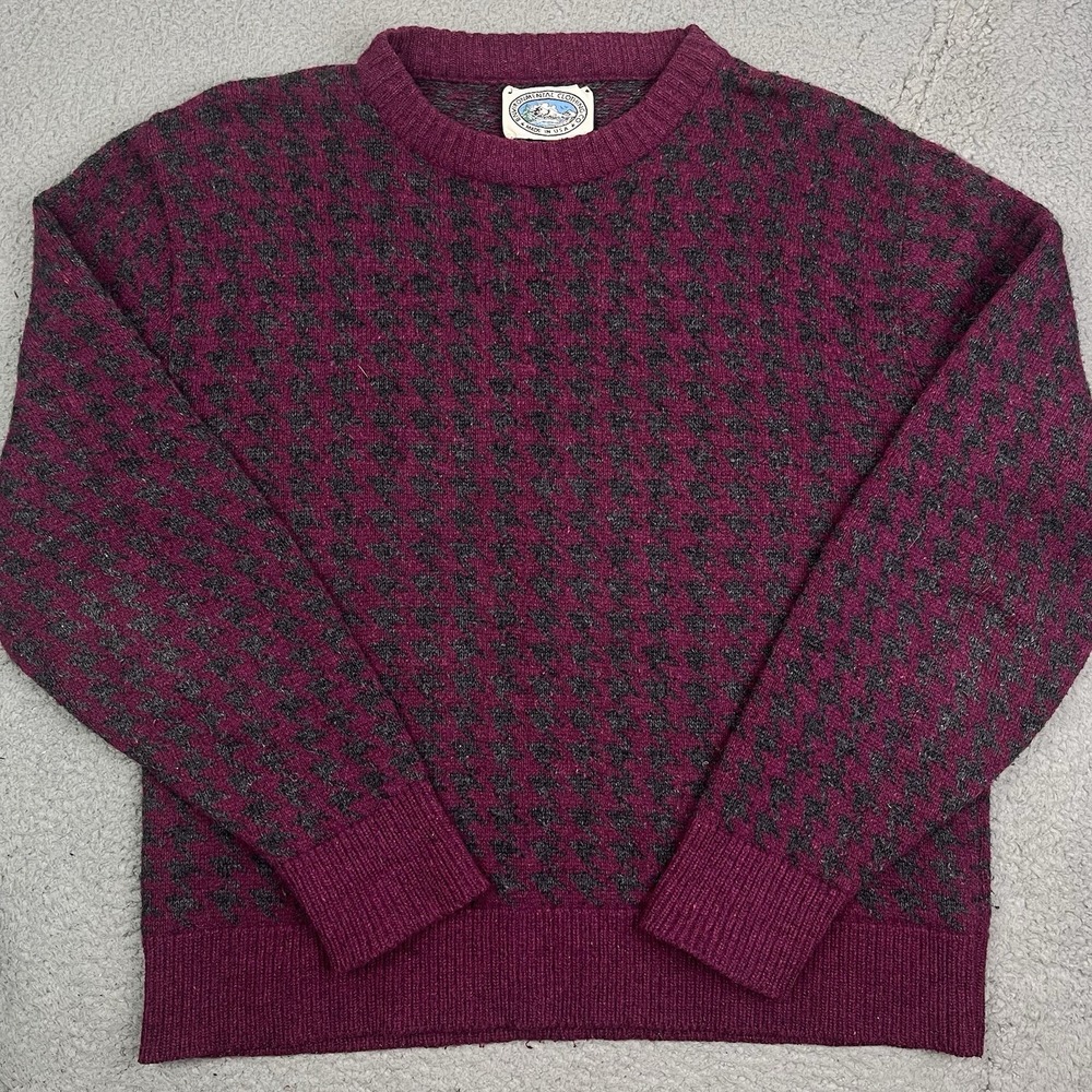 Vintage Environmental Clothing Wool‎ Blend Ski Sweater Red Made in USA Men's